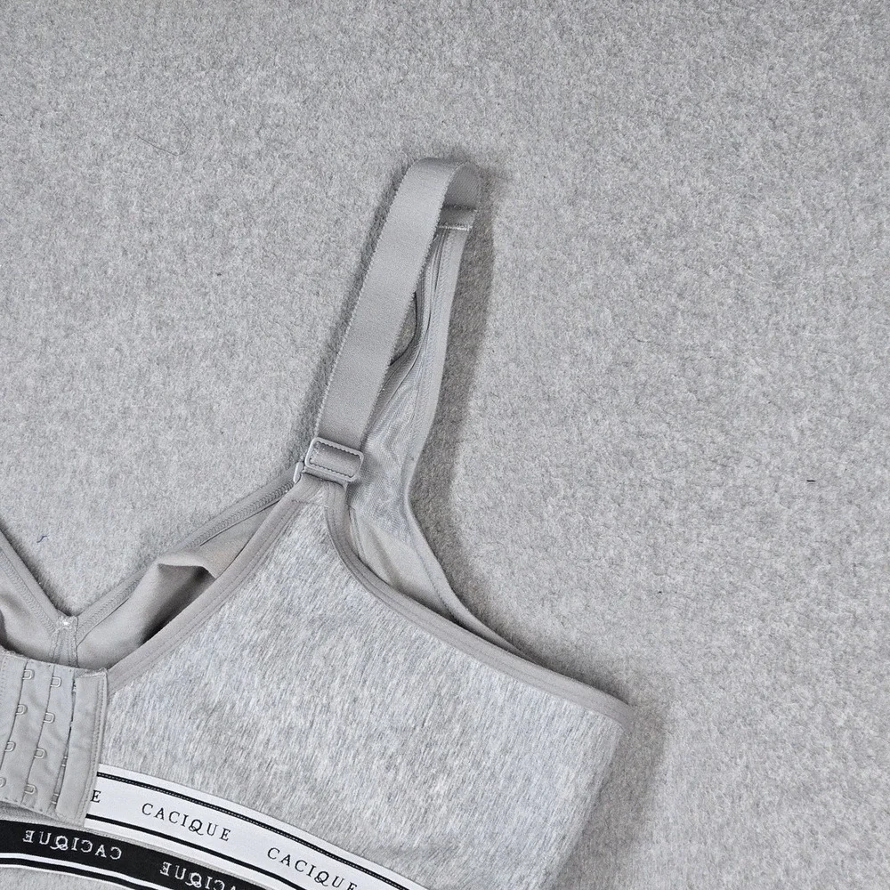 Cacique Women Bra 48D Gray Unlined Full Coverage No Wire